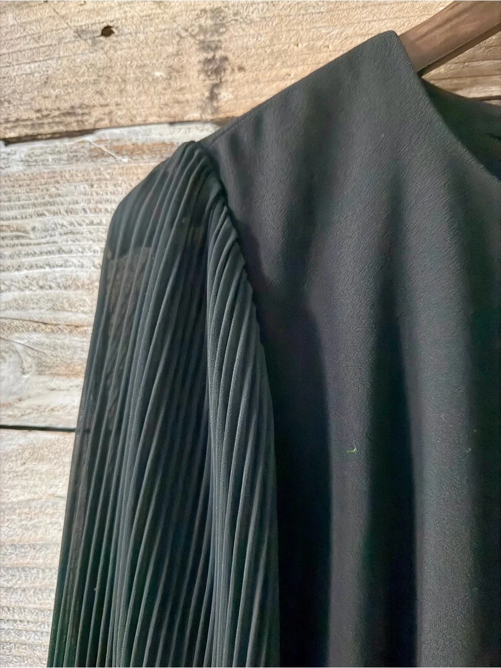 J. Crew Black Pleated-Sleeve Mini Shift Dress